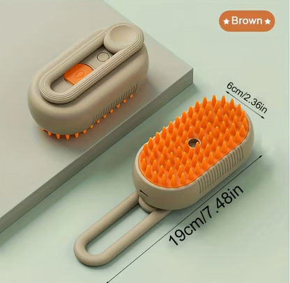 Electric Cat Steam Brush – 3-In-1 Pet Grooming Comb with Water Spray for Cats and Dogs, USB Rechargeable