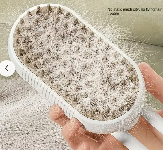 Electric Cat Steam Brush – 3-In-1 Pet Grooming Comb with Water Spray for Cats and Dogs, USB Rechargeable