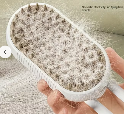 Electric Cat Steam Brush – 3-In-1 Pet Grooming Comb with Water Spray for Cats and Dogs, USB Rechargeable